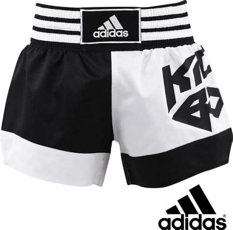 kickboksshort zwart wit adidas|Adidas Boksbroekje Zwart.